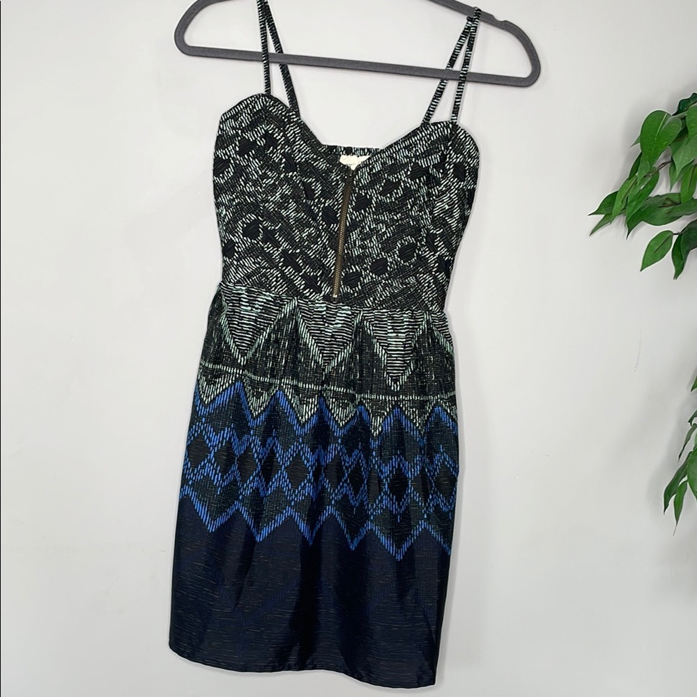 Roxy Black and Gray Sheath Midi Dress with Adjustable Spaghetti Straps